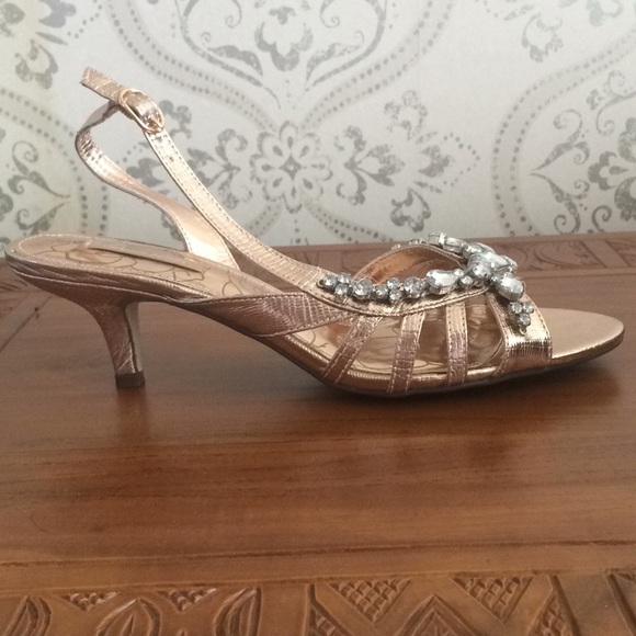 rose gold evening shoes